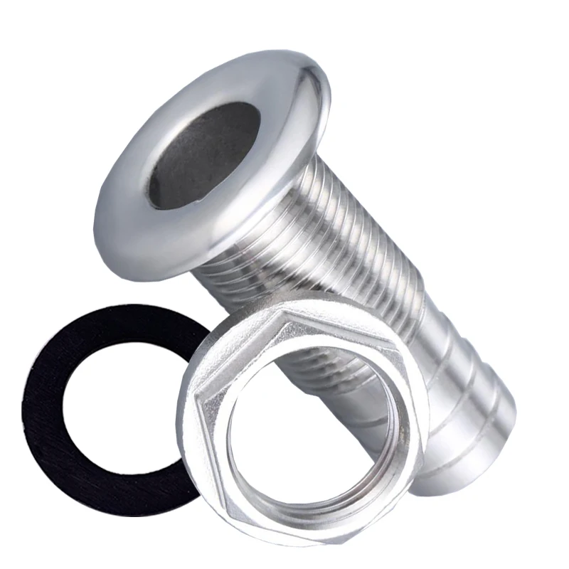 

Marine Effluent & Rrainage Joint Boat Hose Barb Hull Connector AccessorieS Stainless Steel 1" 33mm Outlet For Yacht Kayak Rowing