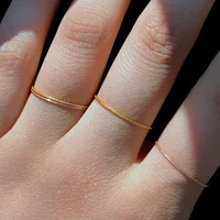 Minimal Simple Tiny Rings For Women 1mm Full Round Minimalist Thin Dainty Stacking Sandblast Stainless Steel Ring Jewelry 2023 1