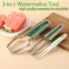 3-in-1 Watermelon Fork Slicer Cutter, 2024 Stainless Steel Fruit Watermelon Cutting Tool Fork Slicer Knife Set for Home Kitchen 5
