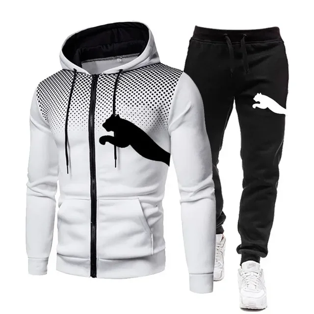 Nouvel ensemble de survêtement homme automne-hiver 2026 : sweat à capuche et pantalon de jogging – Tenue décontractée 2 pièces pour le sport et le quotidien 1