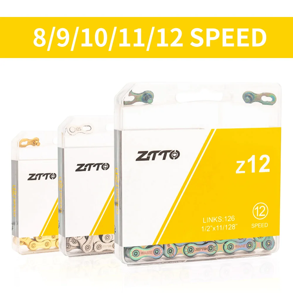 Bicycle Parts ZTTO Golden Oil Slick All Speed 8 9 11 12 Bicycle Chain Hollow Light Weight Durable MTB Road Bike Antirust 9s 10s 11s
