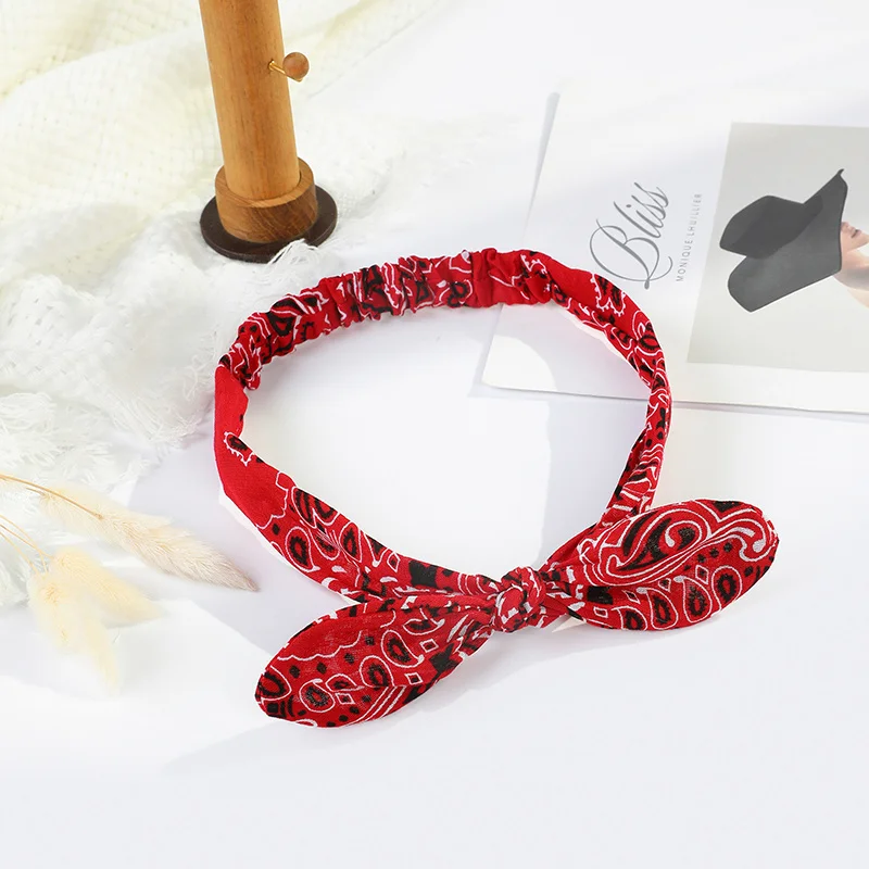 Boho Frauen Weiche Solid Print Stirnbänder New Vintage Kreuz Knoten Elastische Hair Turban Bandanas Mädchen Haar Hände Haar Zubehör – Detail 14