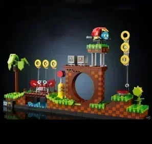 Building Block Toys Ideas 21331 1125pcs Sonic the Hedgehogs Pop Game Green Hill Zone Model Building Set Block Bricks Kits Toys For Children Gift
