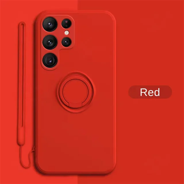 Magnetic Ring Holder Liquid Silicone Phone Case