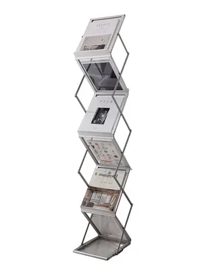 Nordic folding bookshelf home vertical floor magazine rack floor creative art small bookcase storage shelf
