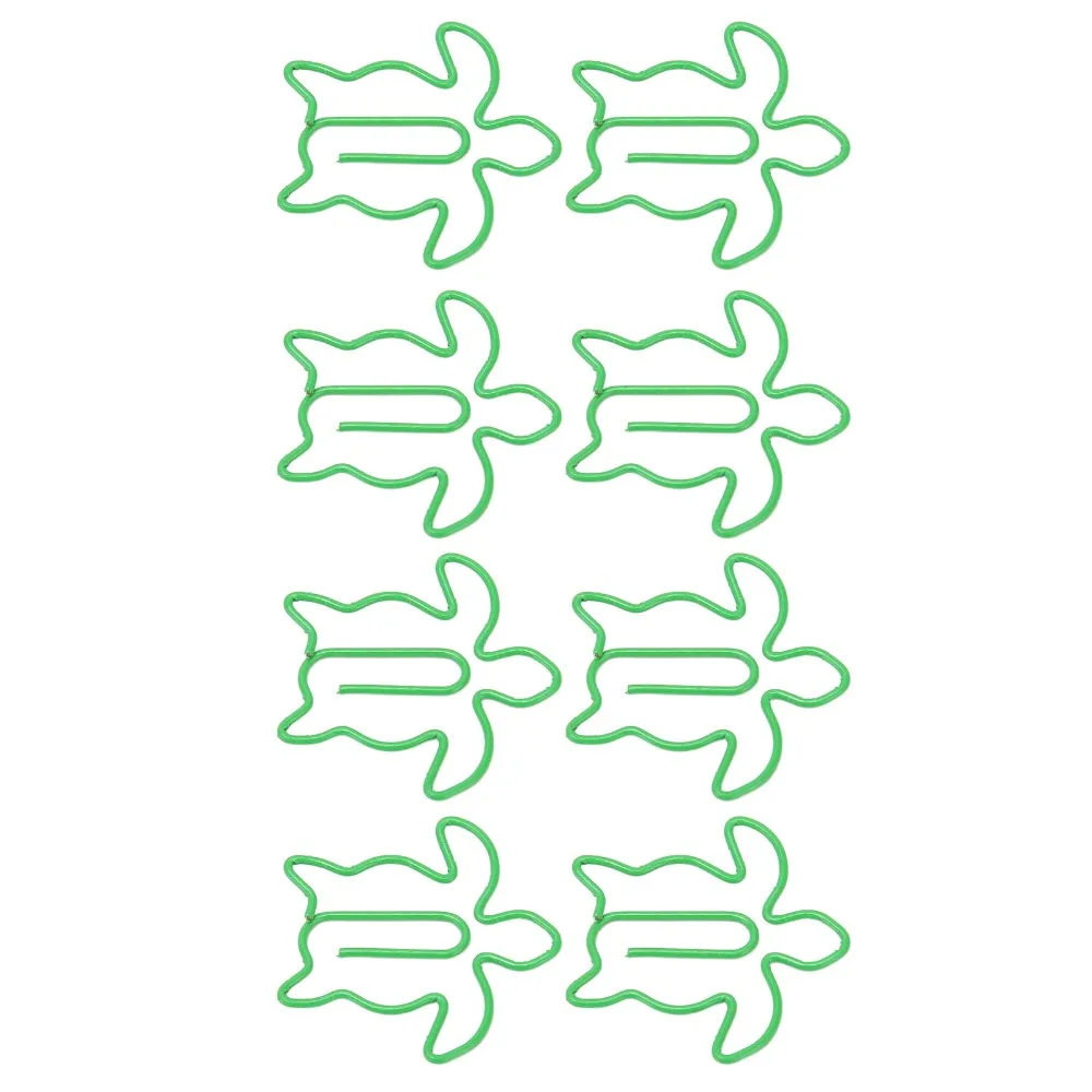 100Pcs 녹색 귀여운 종이 클립 플라스틱 코팅 금속 3*3cm 작은 종이 클립 미끄러짐 방지 소형 멋진 종이 클립