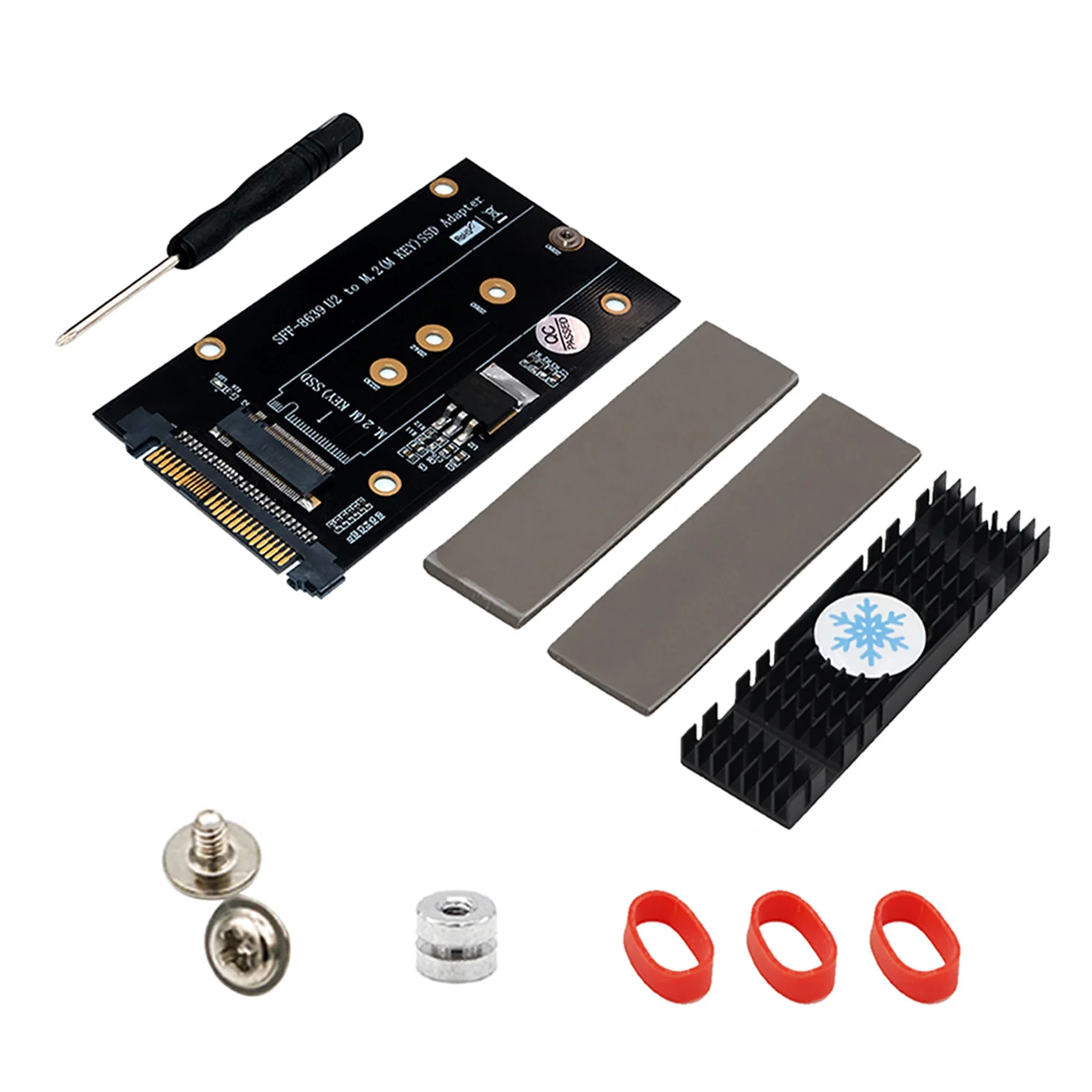 

Адаптер M.2 Key M, адаптер M.2 Key M Nvme SSD в SFF-8639(U.2) с радиатором для 2230/2242/2260/2280 SSD