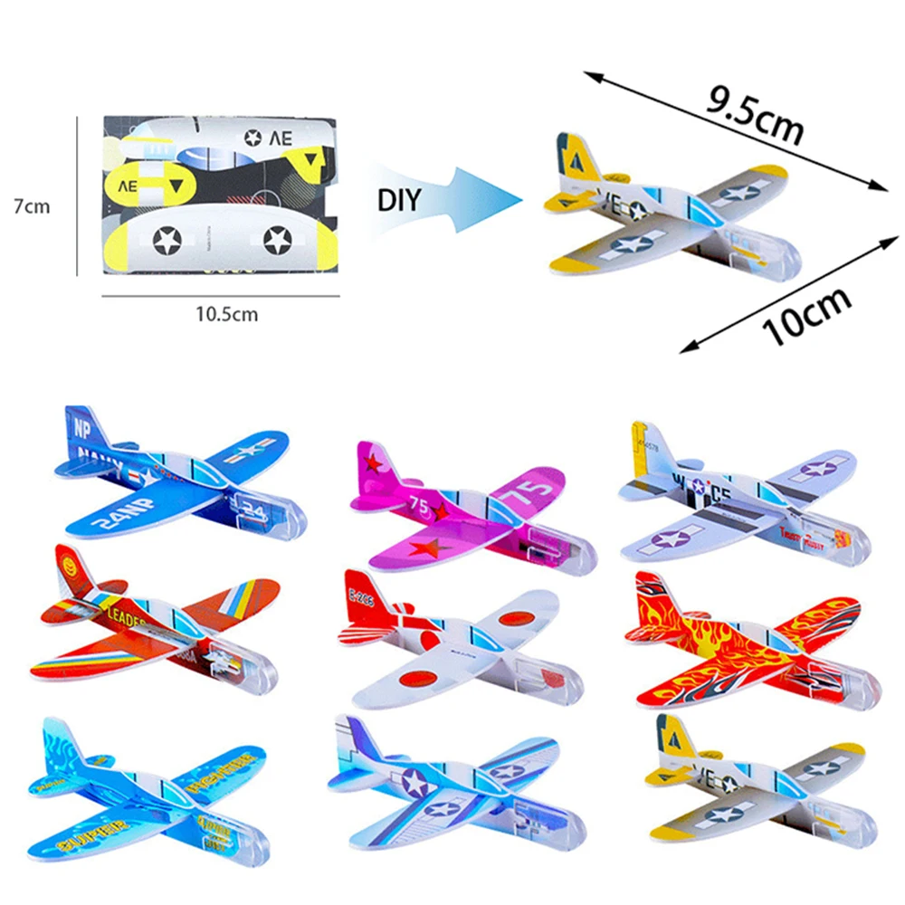 Foam Glider Planes - DIY Hand Tossed Flying Airplane Toy for Boys' Birthday Party Favors and Outdoor Fun