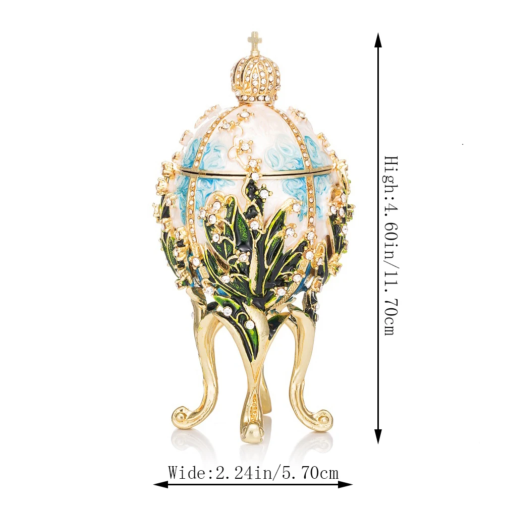 Qifu Nuovo Arriva Artigianato In Metallo Bella Faberge Egg Per Trinket Box