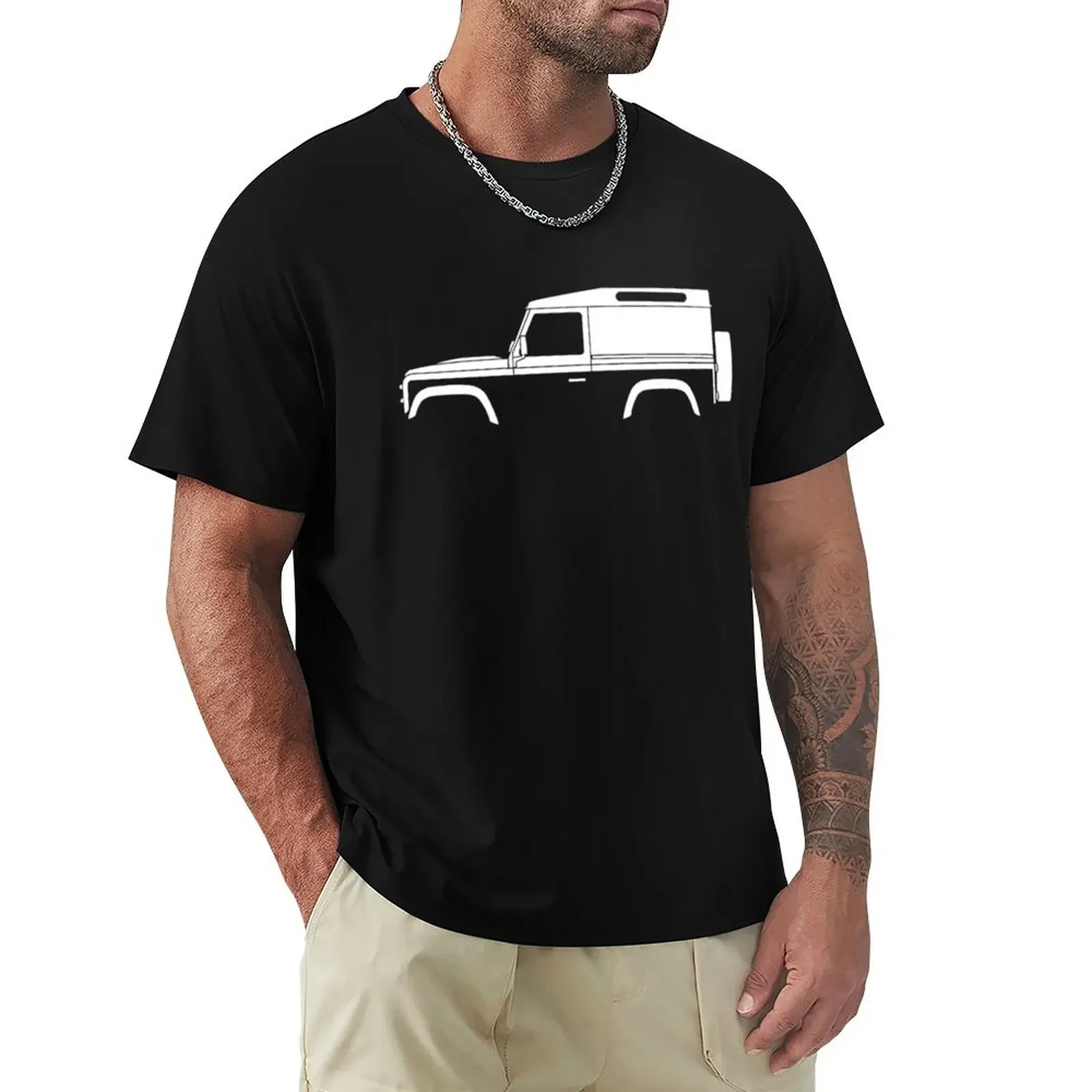 

4x4 silhouette - 90 Landy van T-shirt graphics kawaii clothes plain mens vintage t shirts