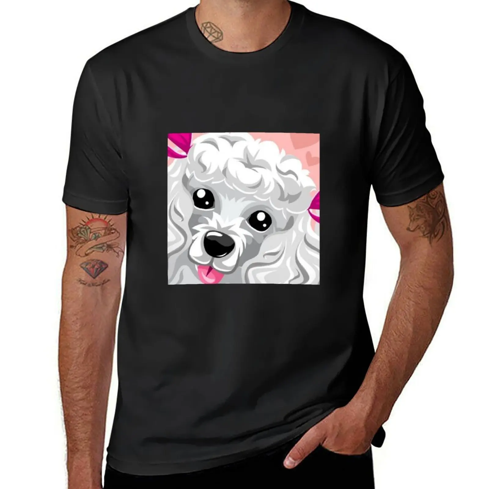

White Dog T-Shirt blacks quick drying boys animal print mens graphic t-shirts anime