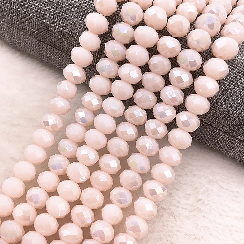 30pcs/lot 8mm light pink Rondelle Austria Faceted Crystal Glass Beads,Wheel Beads,Transit Beads
