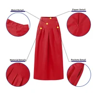 VONDA Plus Size Skirts Women Elegant High Waist Pleated Pockets Maxi Jupes Fashion Solid Party Streetwear Long Faldas Saia 5XL - Image 4