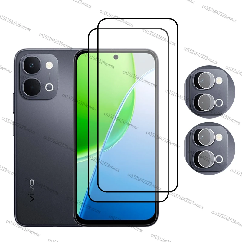 Premium Full Cover Tempered Glass Screen Protector with Camera Lens Film, 6.75 Inch