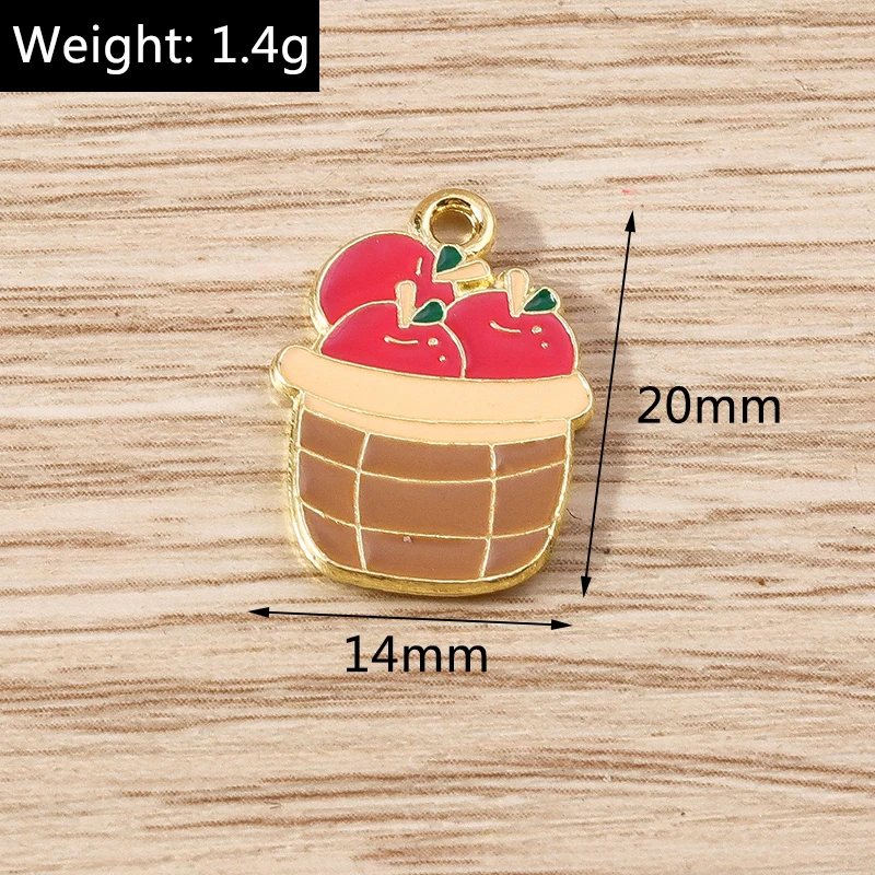 Tusember 10 Stück Niedliche Gemüse-Anhänger aus Emaille: Kürbis, Aubergine, Kartoffel, Mais für Schmuckherstellung, Ohrringe, Halsketten, DIY – Detail 17