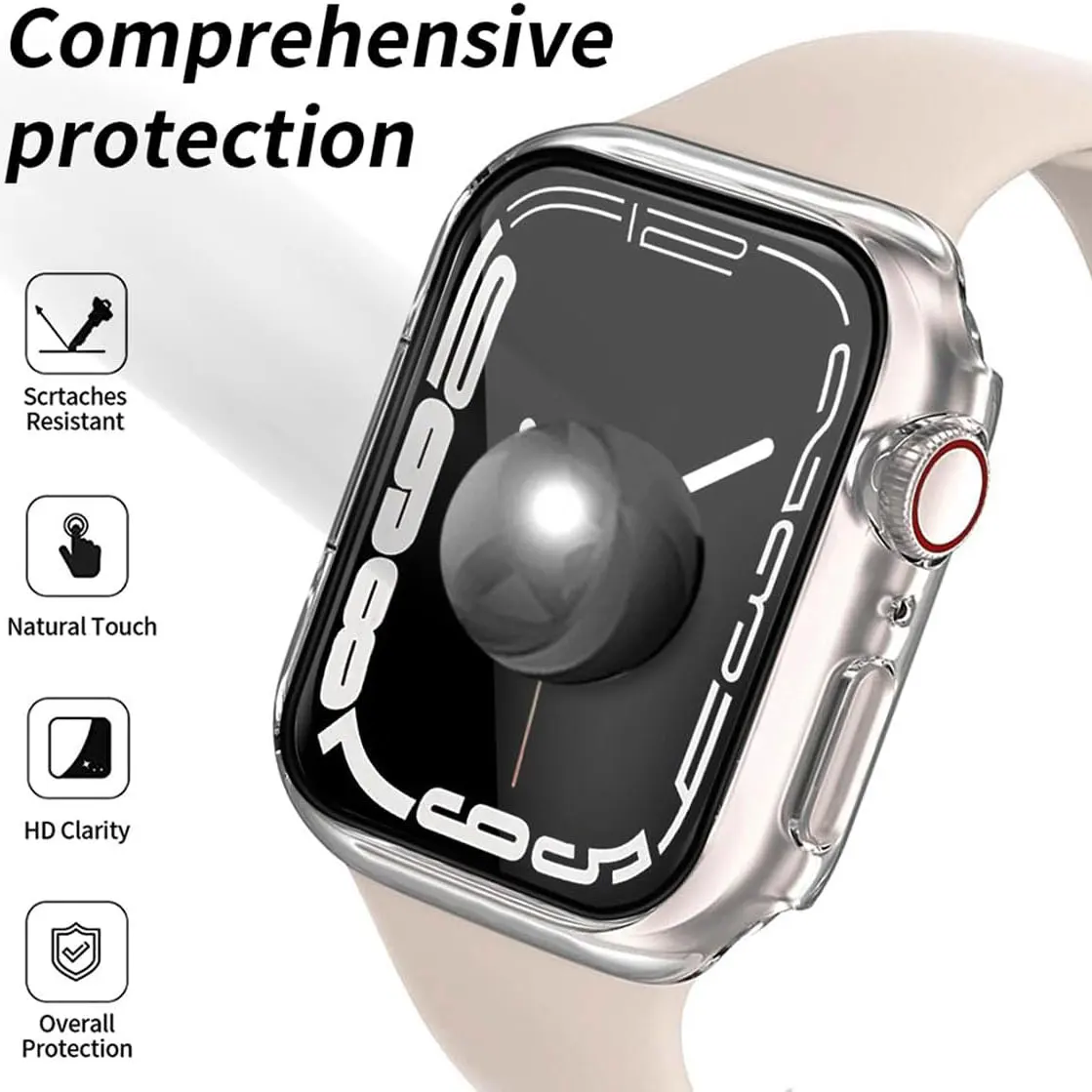 Ultra Thin Transparent Protective Case for Apple Watch - Soft, Durable Cover (1/2/3 Pack Options)