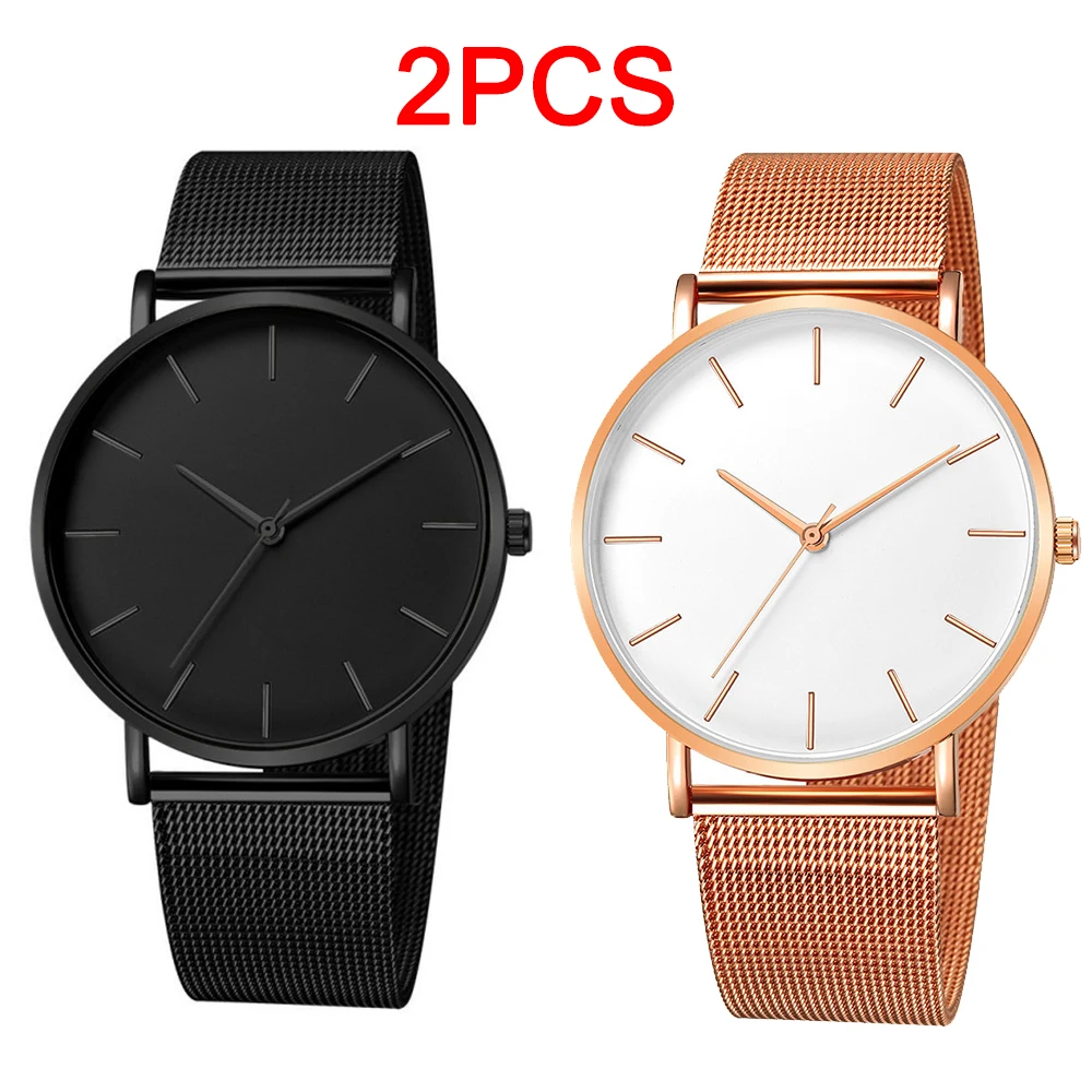 Black Men Watches Male Business Style Wristwatches Stainless Steel Quartz  Watch Men Clock With Calendar Mesh Belt Relogio