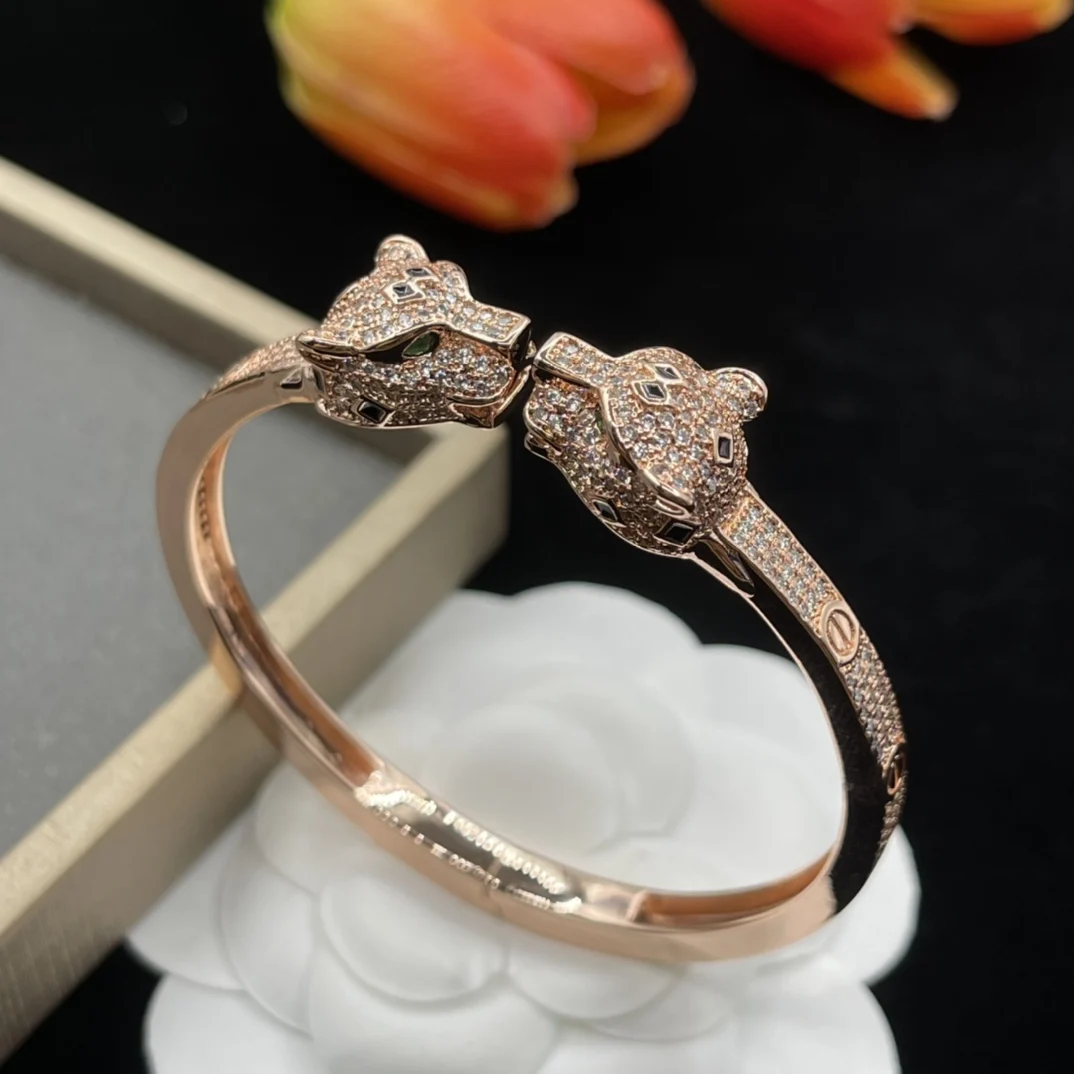 European and American Fashion Set Zircon Leopard Bracelet