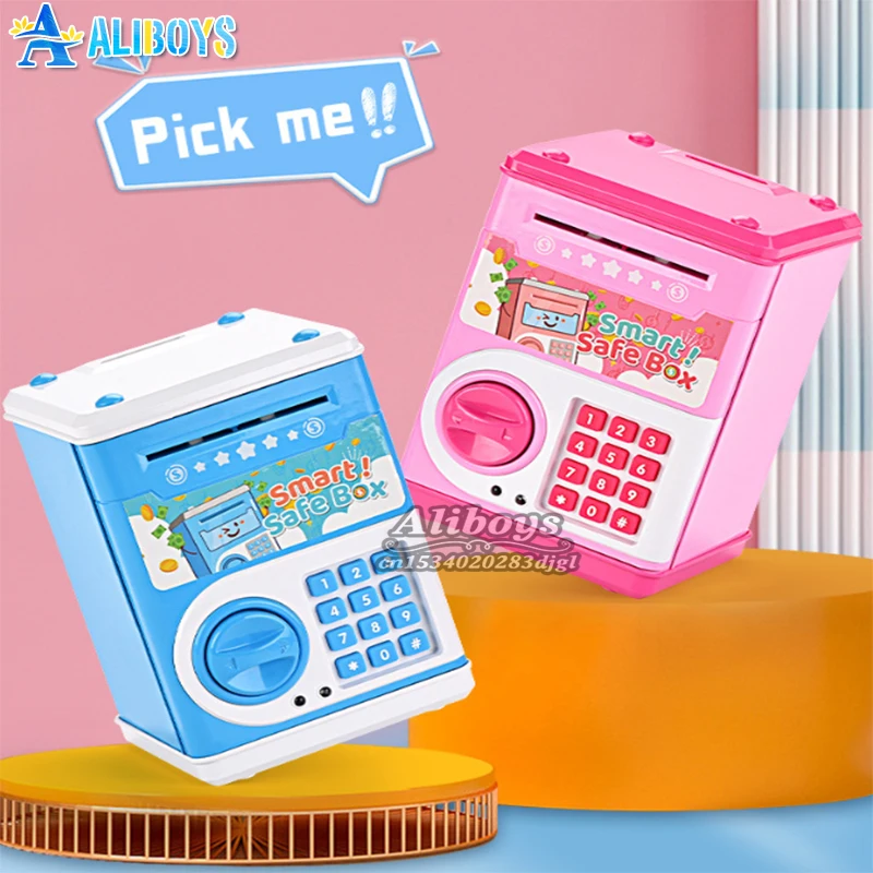 Electronic Piggy Bank Password Roll Money Box Automatic Induction Saving Coin Cash Safety Box Pretend Play Toy Children Gift