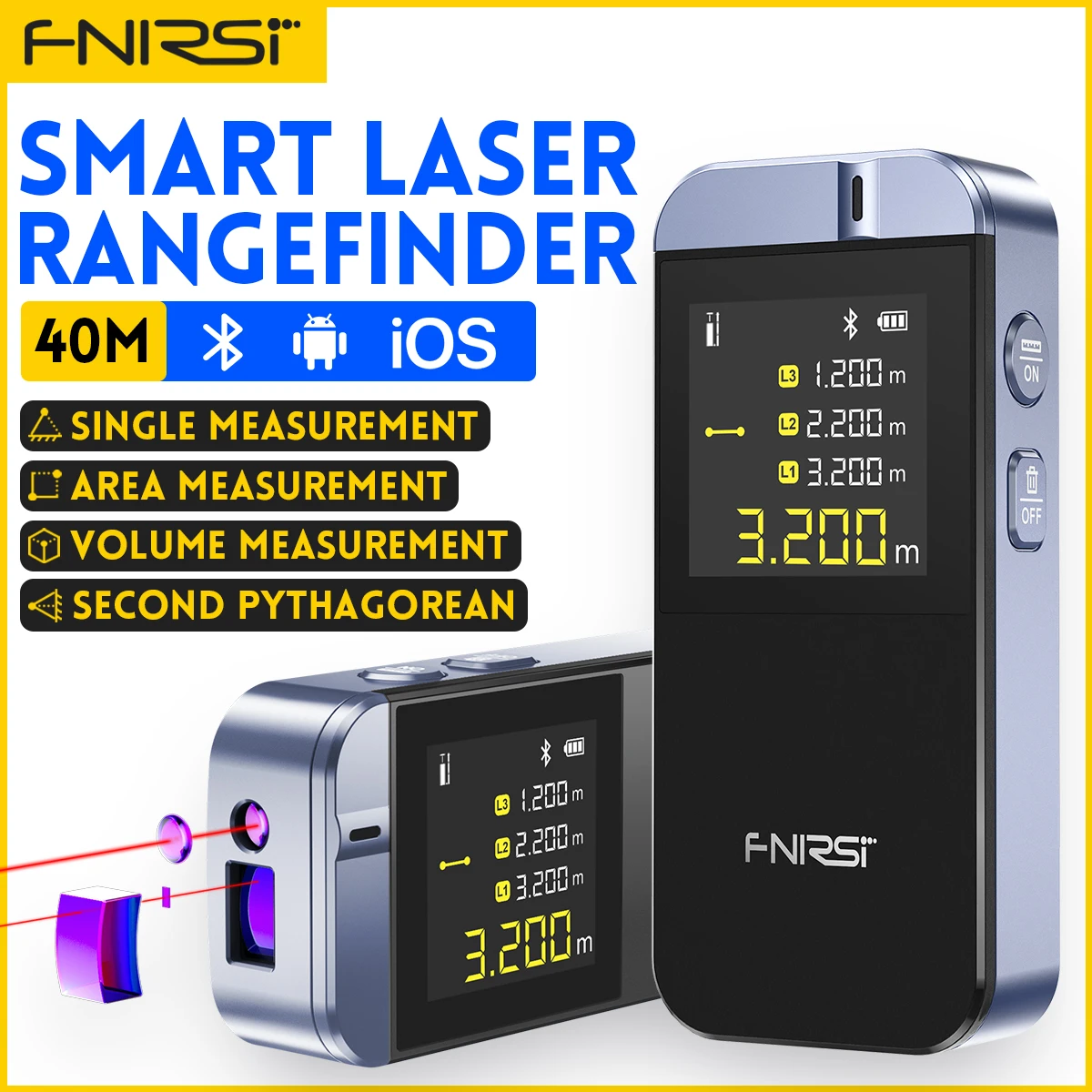 FNIRSI IR40 Rangefinder Laser Inteligente 40M Fita Medida de Distância