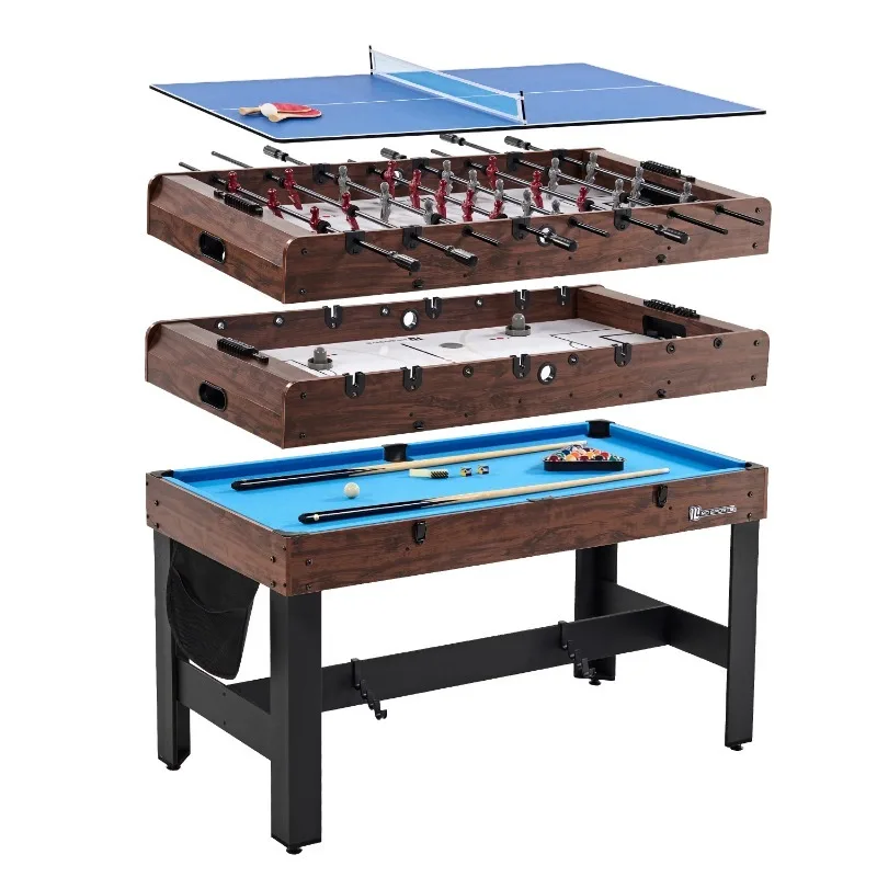 

MD Sports 54" 4-in-1 Combo Game Table, Foosball, Air Powered Hockey, Table Tennis, Billiards