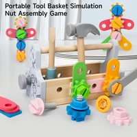 Kids Tool Box Toys Montessori Wooden Set Toys Simulation Repair Tool Box Pretend Game Puzzle Disassembly Set Role Play Toys Gift 1