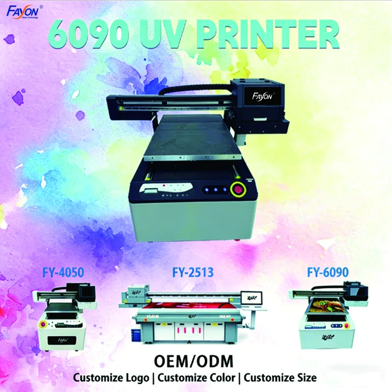 페이온 고품질 A1 6090 평판 UV 프린팅 머신 (F1080 I1600 I3200 헤드 장착) - 물체에 직접 인쇄하는 UV 평판 프린터