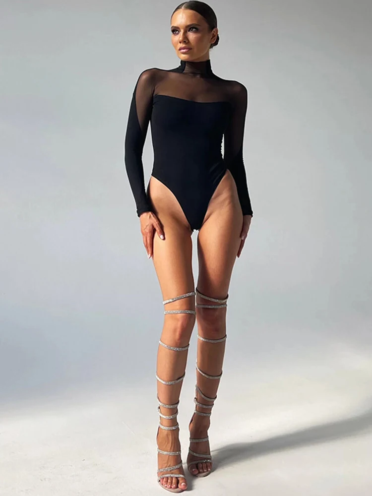 

Bodysuit Women See Through Cumslut Bodysuit Mesh Lingerie for Ladies Sexy Shapewear Bodysuit Bodices and Corsets Long Sleeve Top