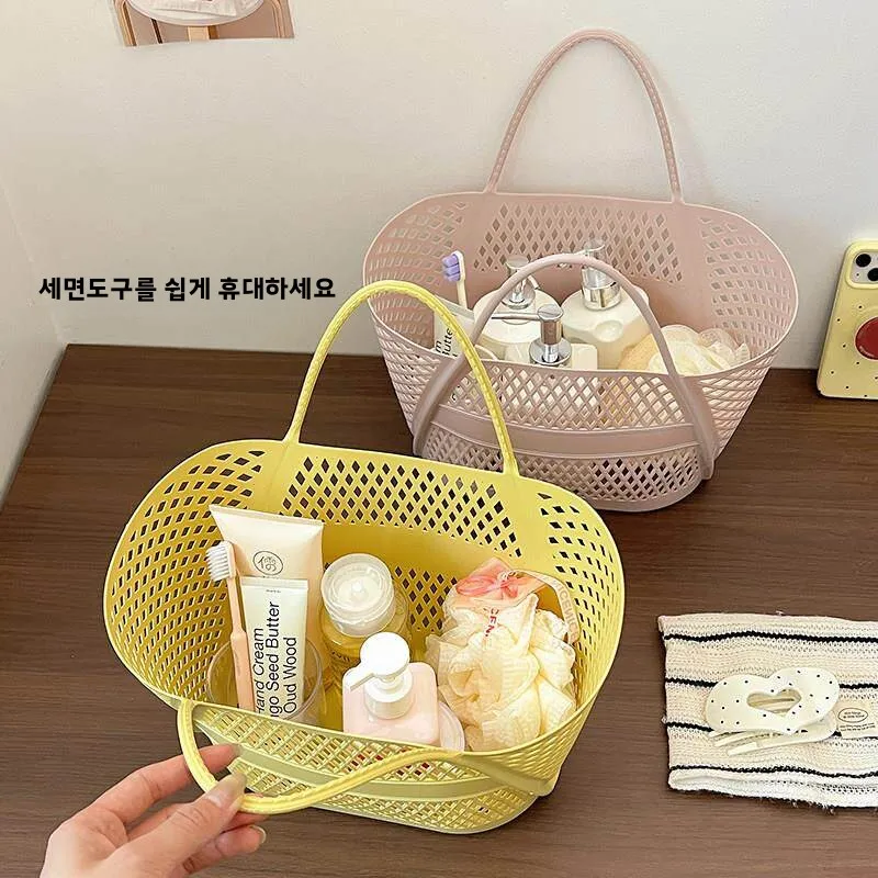 욕실 플라스틱 휴대용 목욕 바구니 수영 샤워 캐디 수납 정리함 (목욕 및 수영용) 유니섹스 디자인