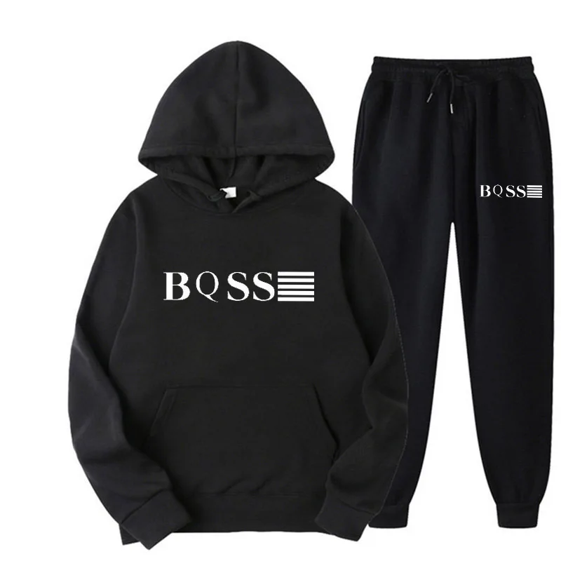 New Popular Men's Sportswear Hooded Set for Autumn and Winter High-quality Men's Daily Leisure Sports Hooded Jogging Set