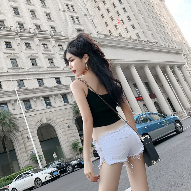 paperbag shorts New Summer Fashion Old Straight Sexy Low Waist Hole Ladies Denim Short Hot Jeans Nightclub Bar Pole Dance biker shorts