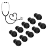 10Pcs Stethoscope Accessories Stethoscope Ear Tips Universal Replacement 2.5mm Silicone Stethoscope Earplugs for 5mm Ear Hooks 4