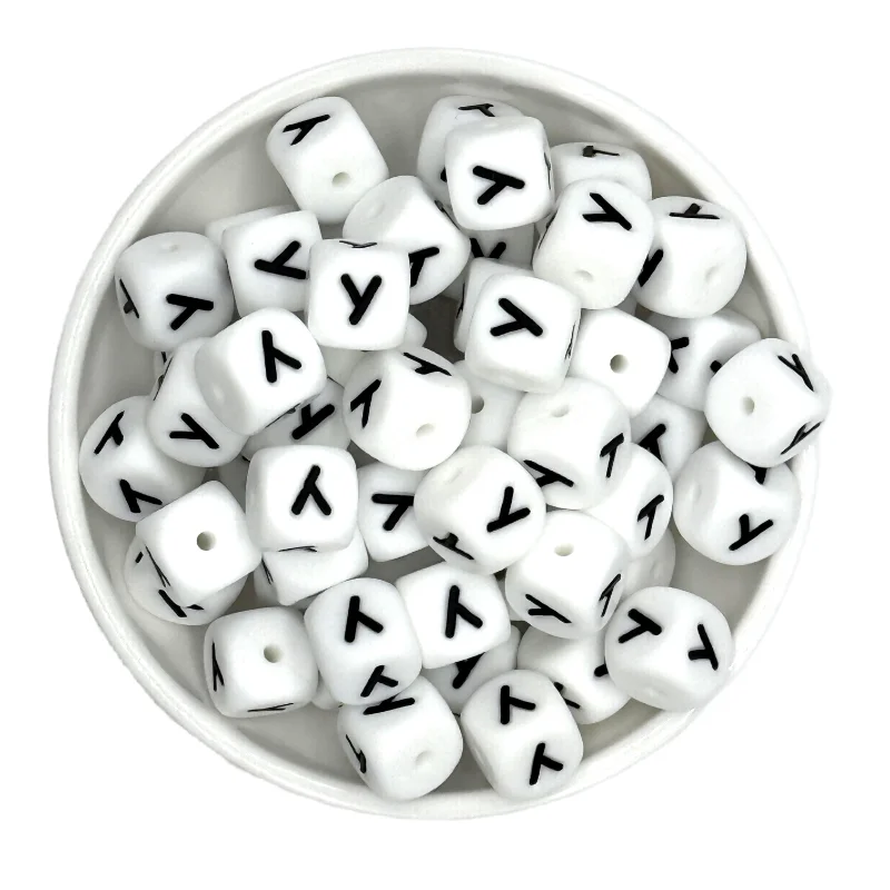 10/20/50/100pcs 12mm Silicone Letter Beads series focus beads DIY necklace plastic pen beads key chain car decoration Bag chains