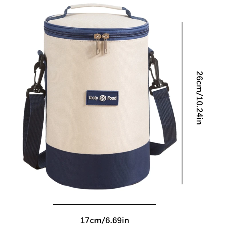 Insulated Cooler Bag With Adjustable Shoulder Strap For Travel Picnic Outdoor Activities Oxford Fabric Lunch Box Large Capacity 6