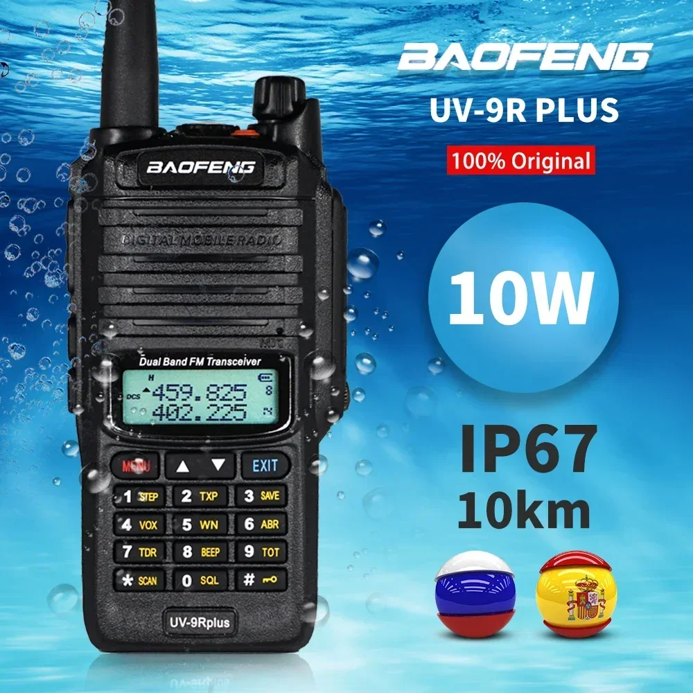 Baofeng Uv-9R Plus Waterproof Ip67 Walkie Talkie 10W Radio Bidirezionale Ham Radio Comunicador Fm Transceiver Acoful