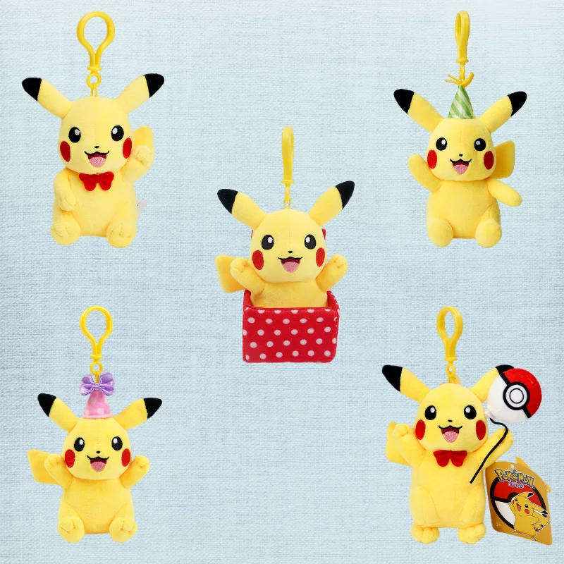 

Pokemon Pikachu Pendant Bow Tie Party Hat Doll Plush Doll Backpack Pendant Boys Girls Children Bag Decoration Exquisite Gift