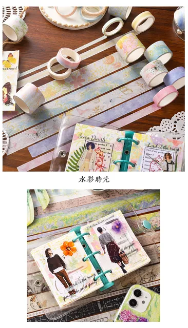 20pcs/box vintage English alphanumeric Washi Tape Scrapbooking Decorative  Adhesive Tapes Paper Japanese Stationery Sticker