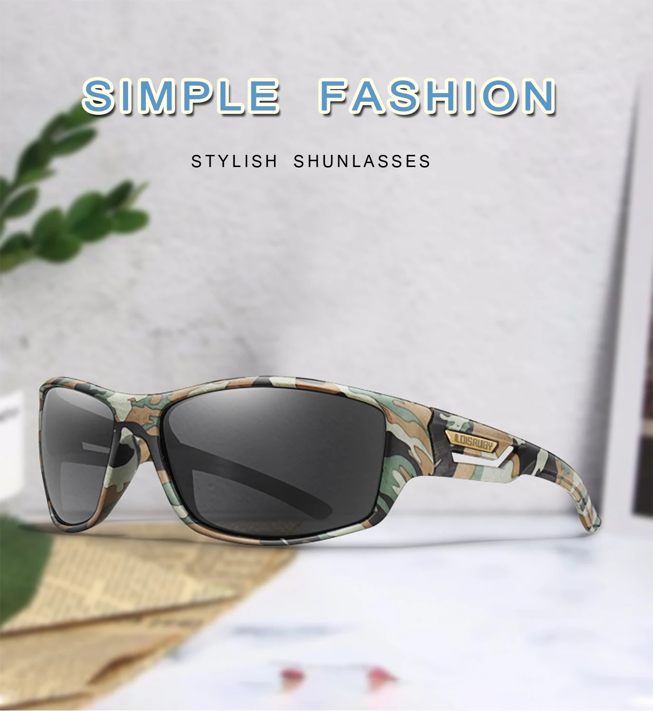 Description Picture 2 of itemLOISRUBY Polarized Fishing Sunglasses Men Camouflage Driving Outdoor Sports Cycling Running Goggles UV400 Tackle Eyewear