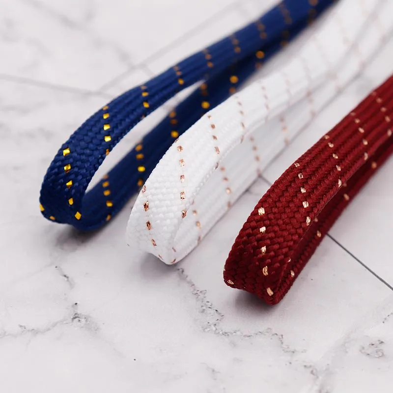 Coolstring Official 1CM Charmed Lacet Rose Golden Metallic Yarn Rope Shining Metal Tips 350v2 Air Sneaker Cord Trendy Wholesale