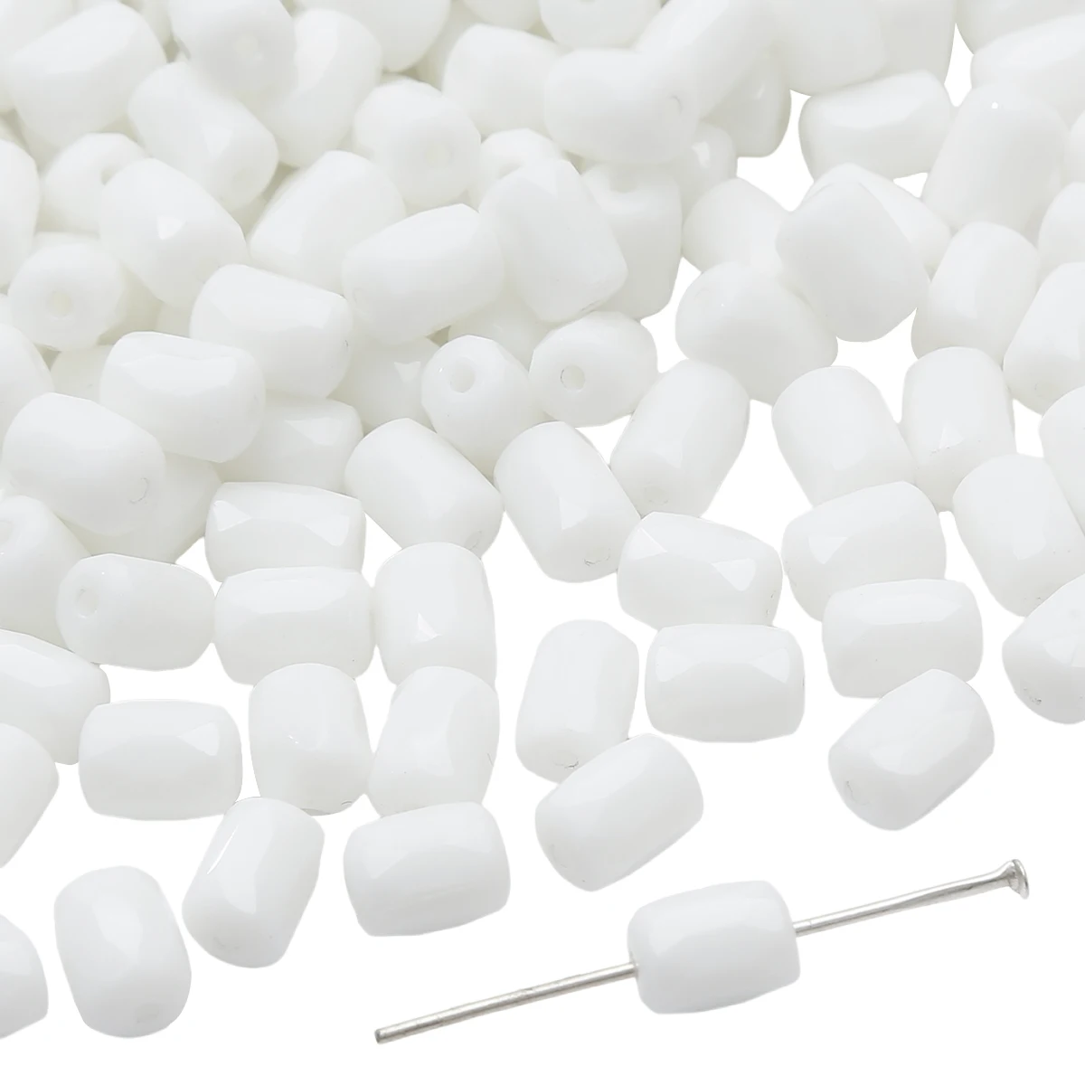 About10Pcs Glass Beads with Small Cut Cylindrical Beads Unique Loose Beads Handmade DIY for Jewelry Headpiece Accessories Materi