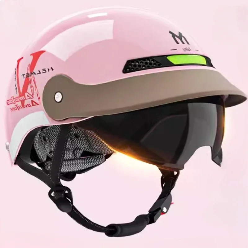 thumbnail image 1 of Casco de motocicleta 3/4, lente negra, para hombre, para montar en patinete eléctrico, protector solar, transpirable, antideslumbrante, para Suzuki, 1 of 5