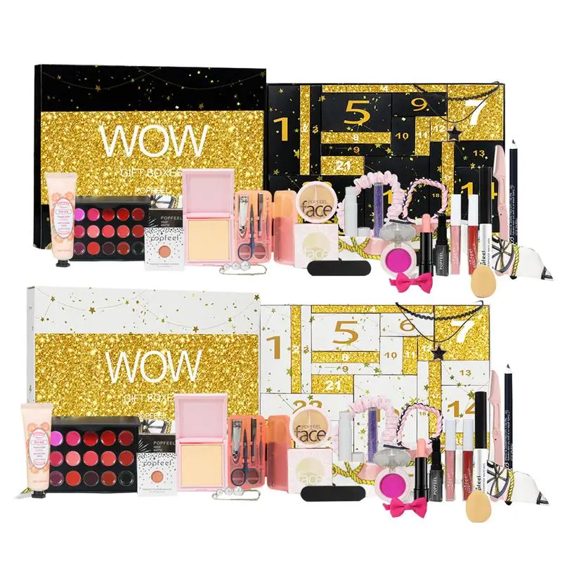 24 Days Beauty Advent Calendar Makeup Set 24pcs Christmas Countdown Calendar Make up Calendar Lipstick Eye Shadow Cosmetic 5