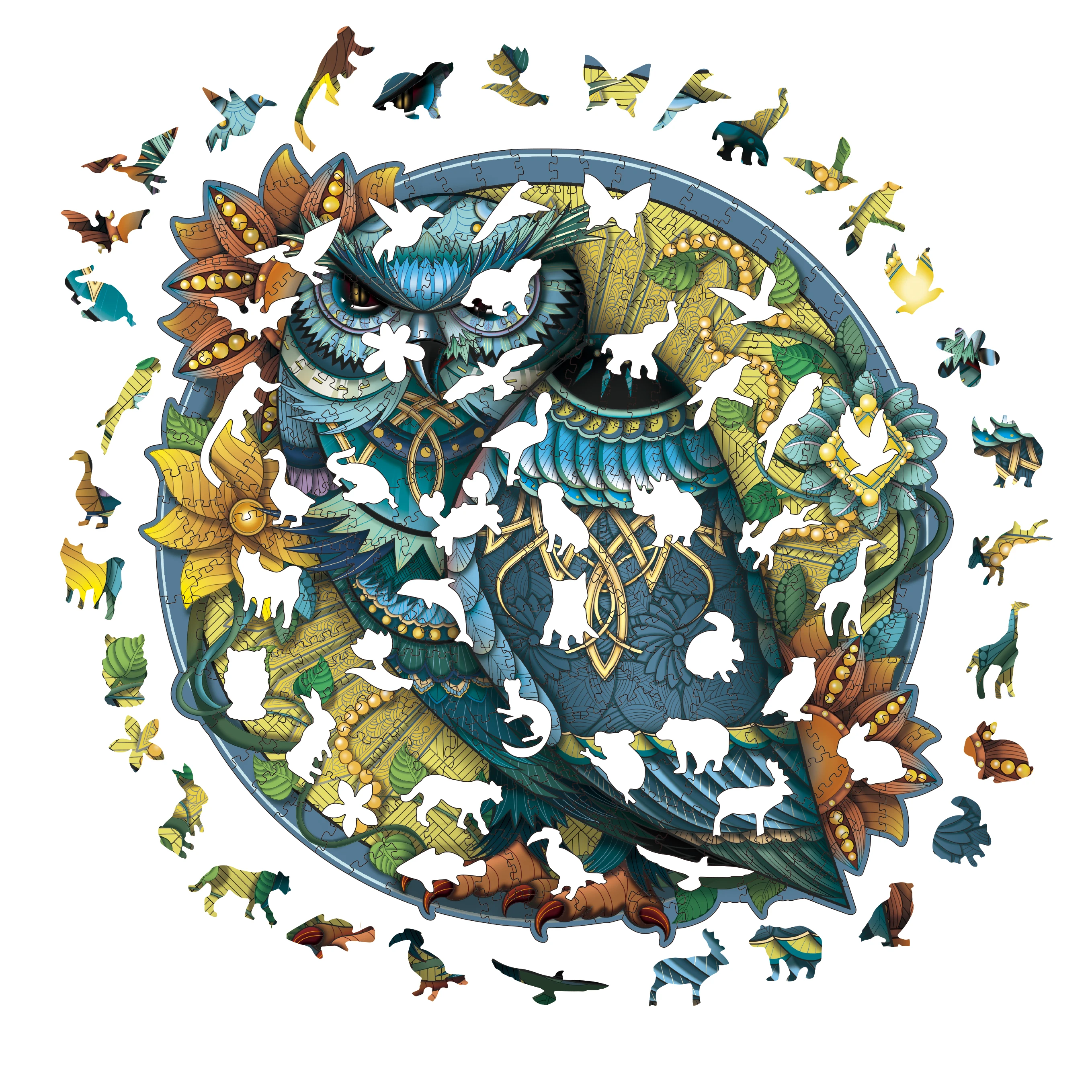 Wooden Puzzles for Adults, 100/200/300 Pieces Uniquely Irregular Animal Shaped Wooden Puzzles, High-difficulty Puzzle 2