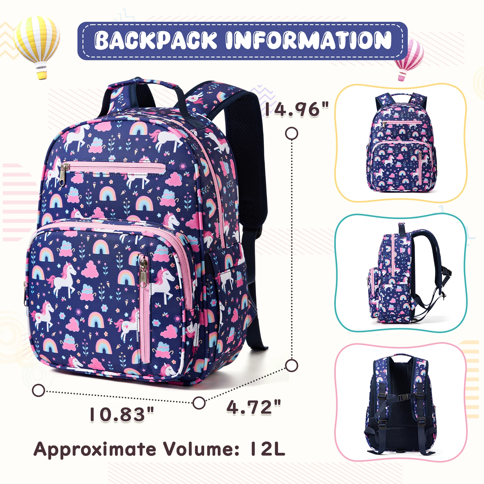Cute Children's Backpack for Preschool Boys and Girls,Casual Style Multifunctional Bag With Fun Prints For Elementary Schoolbag 4