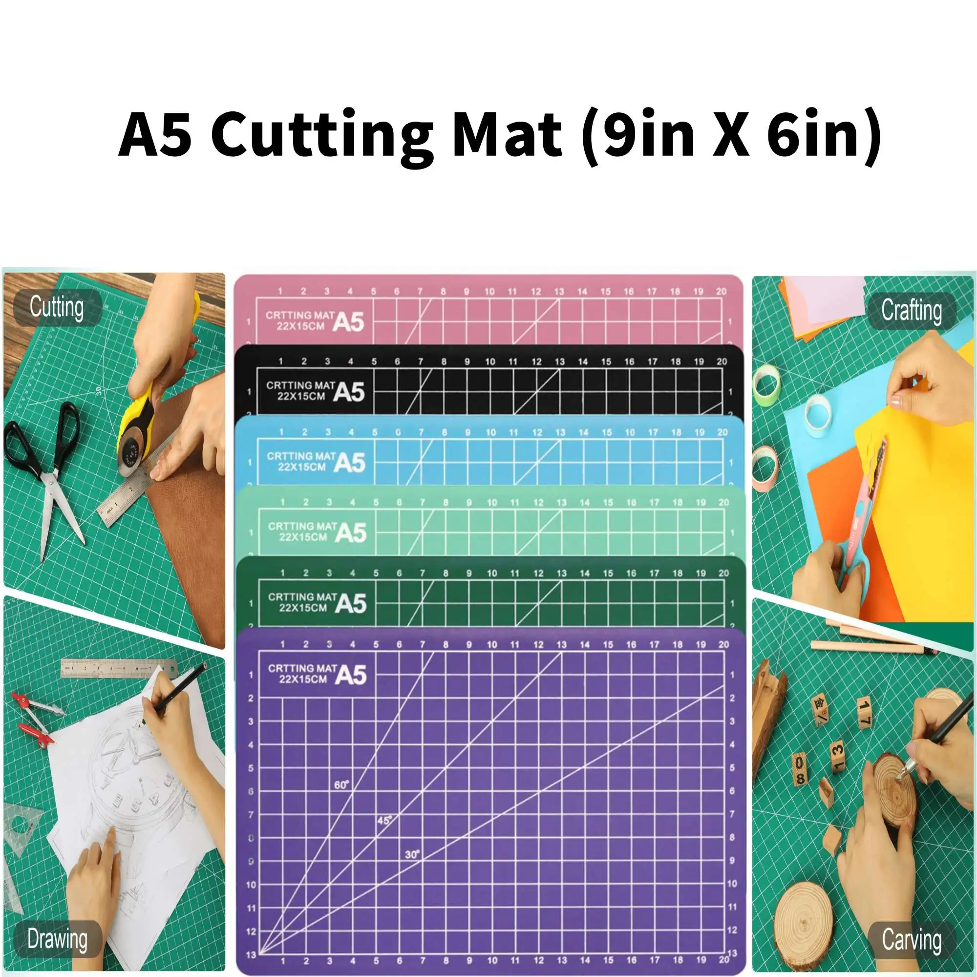 A5 셀프 힐링 재봉 매트, 9 인치 x 6 인치 커팅 매트, 바느질 공예용 도마, 취미 원단 정밀 스크랩북 프로젝트