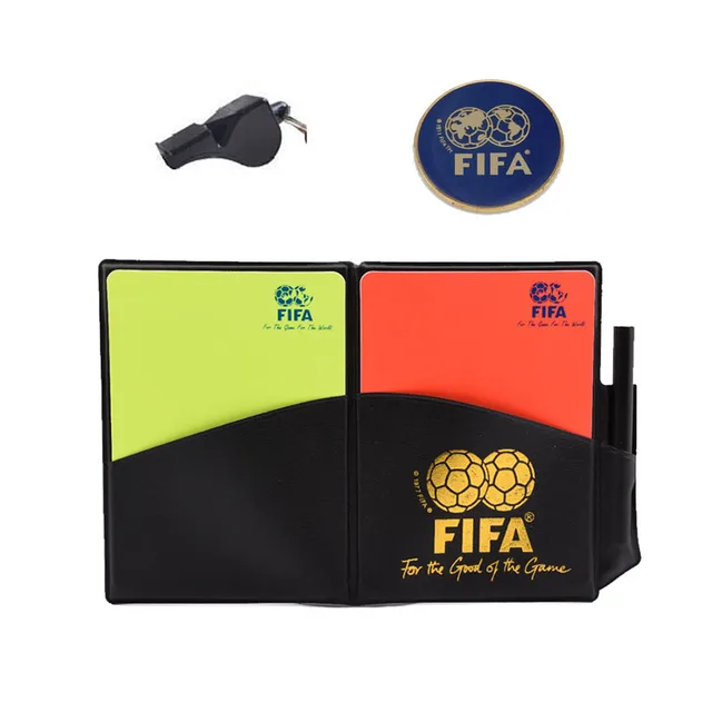 Soccer Coin Whistle Balls Goals Cards for Football Referee Bag Match Coach Training Equipment SET A