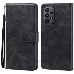 Elegant Wallet Leather Flip Case - Premium Silicone Protective Cover - Samsung A23 4G 5G (Black)