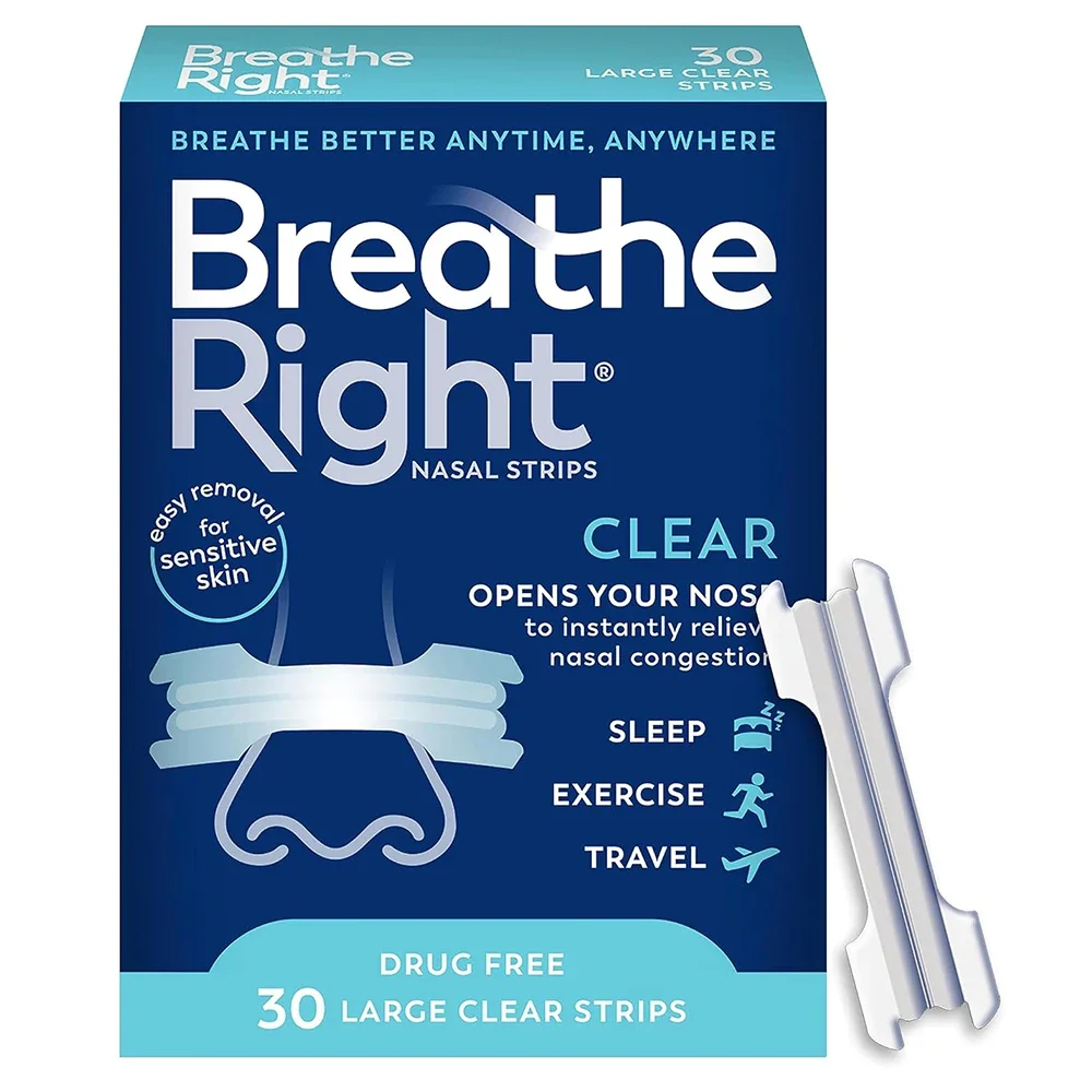 30/60/90PCS Breathing Nose Strips Extra Strength Sport Nasal Strip Better Sleep Non-Invasive Anti Snoring Strips for Adult Child