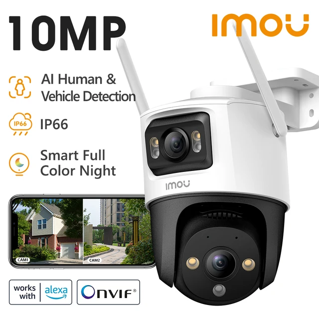 IMOU-Caméra de surveillance extérieure IP PT 10 MP, dispositif de sécurité domestique, avec IA, détection humaine et véhicule 1