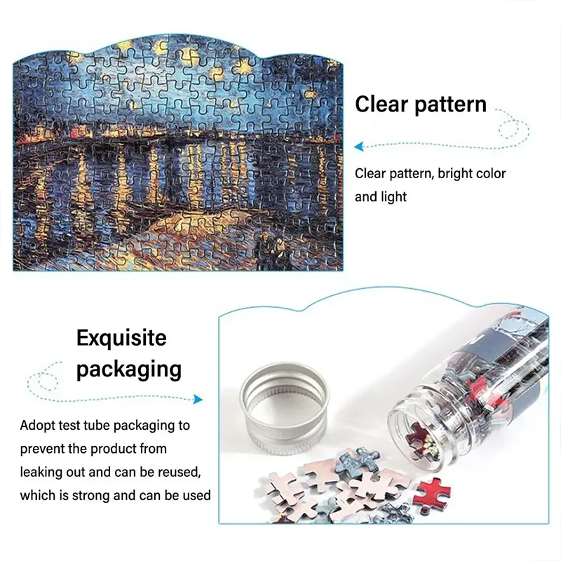 150PCS/Set Creative Oil Painting Jigsaw Puzzles Gifts Mini Puzzle Game Test Tube Decompression Game Adult Children 4